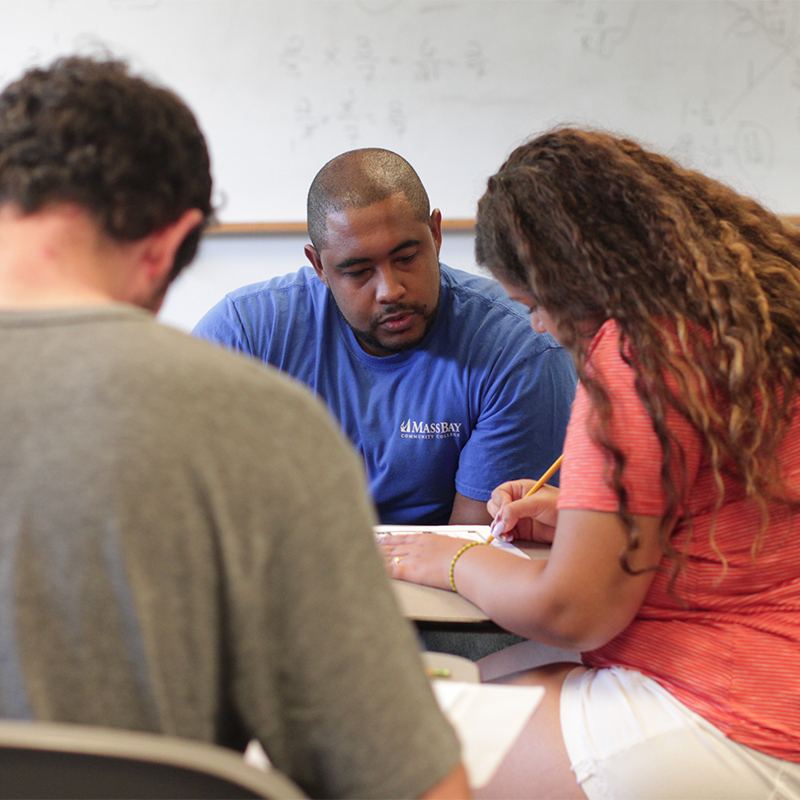 Students and tutor in Math program