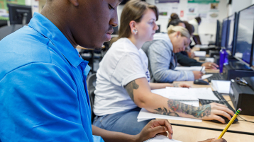 Students on computers